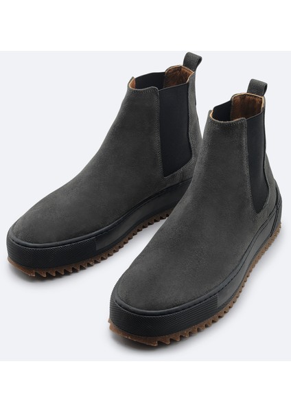 Erkek Antrasit %100 Süet Esnek Taban Hafif Chelsea Bot B008009