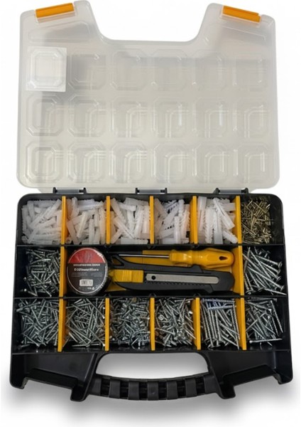 15 Bölmeli Vida Tornavida Maket Bıçağı Bant Seti