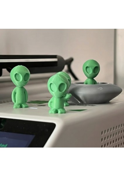 20 Adet Pla 3D Baskı Yeşil Uzaylı Figür & 6 Adet Uzay Gemisi Seti modelleri