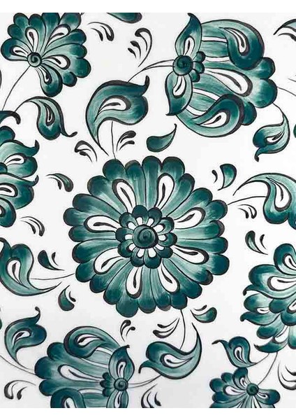 Tek Renk Lotus Kompozisyonlu Iznik Tabak – Minimal Şıklık fiyatları