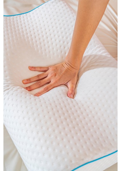 COMFY Visco Çift Boyun Destekli Ortopedik Visko Yastık - 60x40x12/10cm