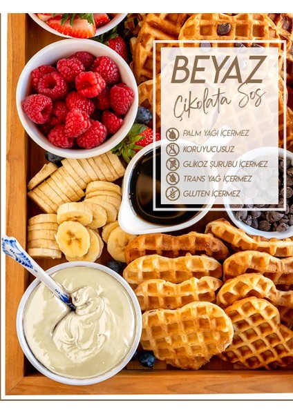 Beyaz Çikolata Sos - Waffle & Krep & Pankek & Tatlı & Dondurma & Kruvasan Sos - 900 gr fiyatları