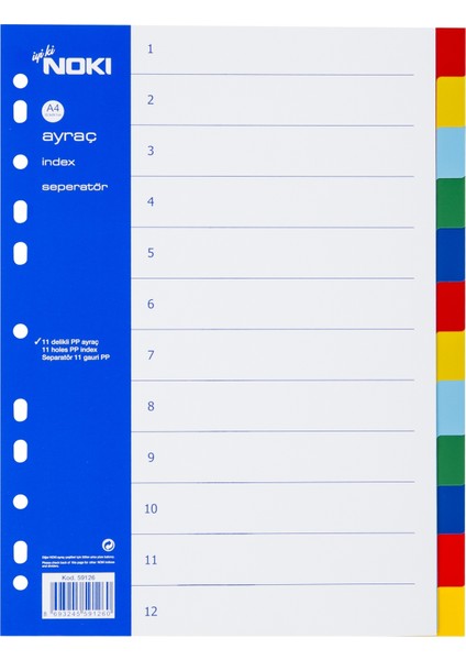 Ayraç 12 Renk 10 Adet