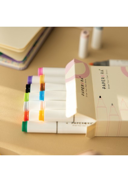 12’li Çift Uçlu Alkol Bazlı Marker Kalem Seti – Fine + Chisel modelleri