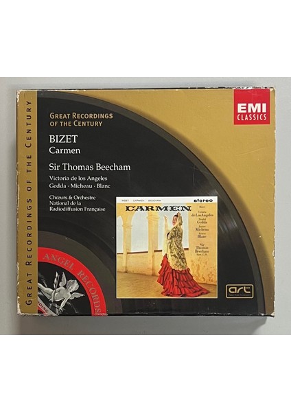 Bizet Carmen Great Recordings Of The Century 3 CD Set Kitapçık Mevcuttur (Orijinal 2000 Dönem Baskı Cd)
