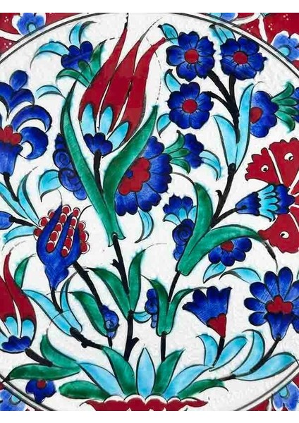 Çiçek Motifli Iznik Çini Tabak 30 cm – Yeni Ev ve Ofis Hediyesi fiyatları