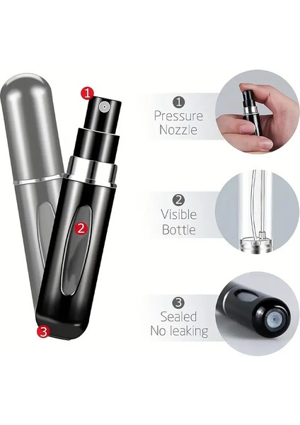 Mini Seyahat Parfüm Dolumlu Atomizer, Taşınabilir Parfüm Sprey Şişesi 5 ml (2 Adet) modelleri