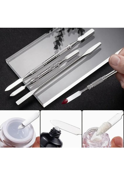 5 Adet Paslanmaz Çelik Laboratuvar Karıştırma Spatulaları