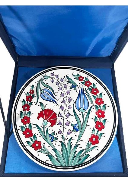 Osmanlı Çiçek Bahçesi Desenli Iznik Tabak – Zarif Dekoratif Ürün (25 cm 9.84 Inch) fiyatları