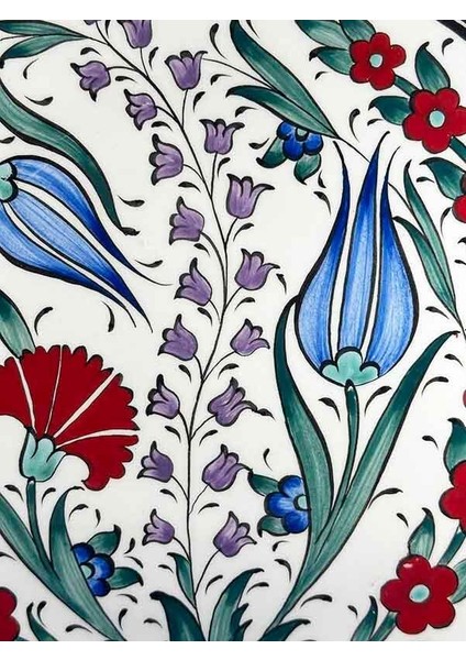 Osmanlı Çiçek Bahçesi Desenli Iznik Tabak – Zarif Dekoratif Ürün (25 cm 9.84 Inch) modelleri