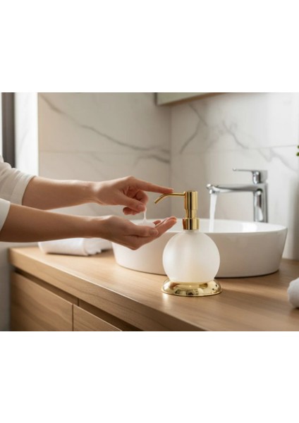 Gold Etejerli Sabunluk Banyo Sıvı Sabunluk Pirinç Materyal Gold Altın indirimleri