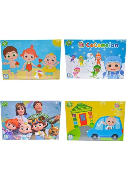 4'lü Yapboz Paket 24 Parça Eğitici Çocuk Oyuncak Frame Puzzle Set