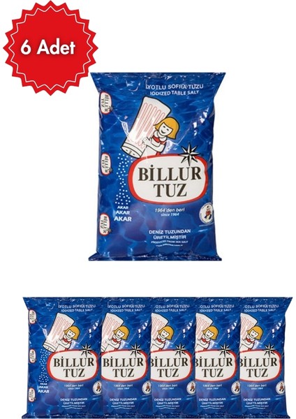 İyotlu Sofra Tuzu 1,5 kg x6 Adet | Yemeklik Sofra Tuzu | Rafine ve Güvenilir Lezzet