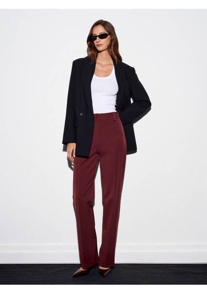 4888 Uzun Pantolon-Bordo