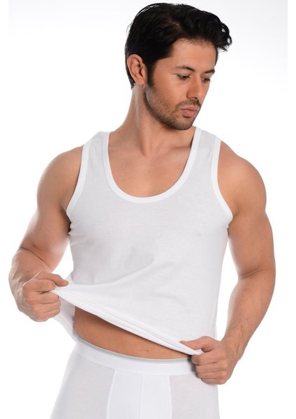 3'lü Set %100 Pamuk Erkek Atlet - Penye Süprem Beyaz Atlet 1011 modelleri