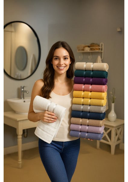 First Class Renkli Banyo Duş Havlusu %100 Pamuk | 560 Gr/m² | Vücut Plaj Otel Havlusu 70X140 cm fiyatları