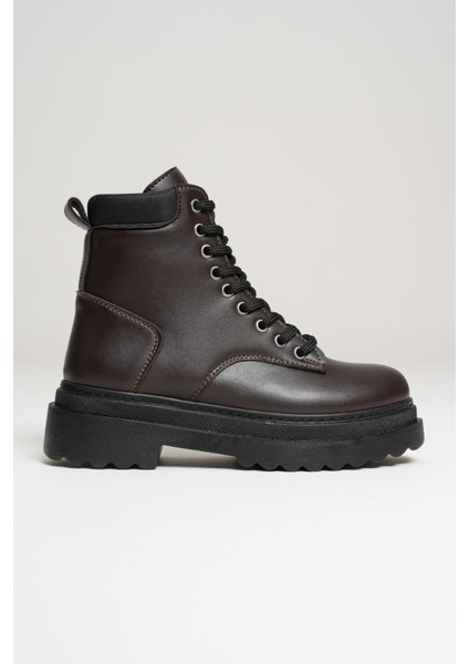 Fiora Premium Özel Tasarım Kadın Kışlık Kalın Tabanlı Acı Kahve Bot