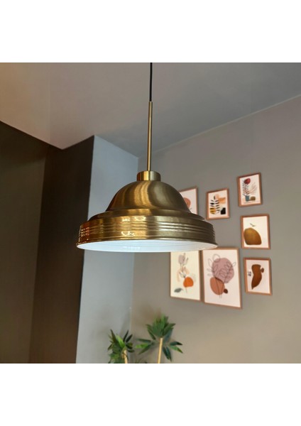 Ulmete Ince Eskitme Başlık Tekli Sarkıt Avize Salon Ofis Otel Restoran Avizeleri Vintage Tasarım