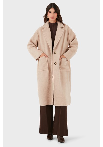 Via Dante Relaxed Fit Kruvaze Yaka Düğmeli Uzun Kaban Bayan Kaban 68821012 fiyatları