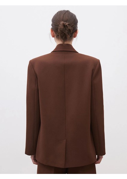 Soulife Kahverengi Krep Kadın Blazer Ceket fırsatları
