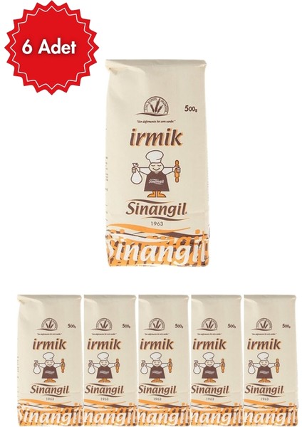 İrmik 500 g x 6 Adet | Tatlı ve Hamur İşi için | Kaliteli Buğday İrmiği