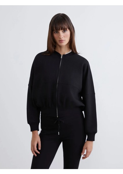 Lcw Vision Siyah Oversize Kadın Kolej Ceket