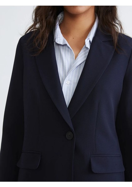 Lcw Vision Lacivert Krep Kadın Blazer Ceket modelleri
