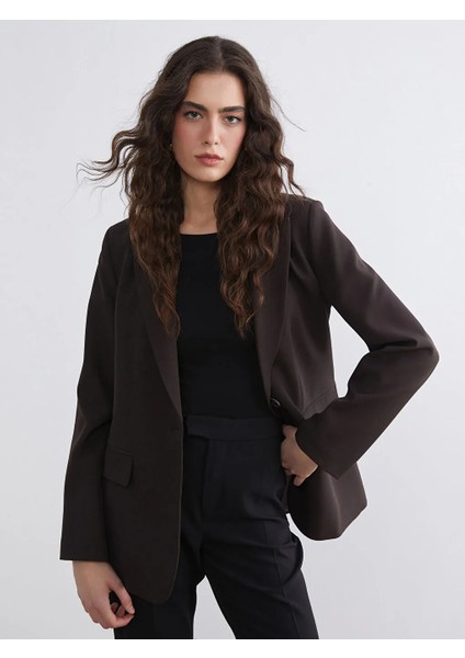 Lcw Vision Kahverengi Krep Kadın Blazer Ceket