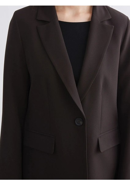 Lcw Vision Kahverengi Krep Kadın Blazer Ceket modelleri