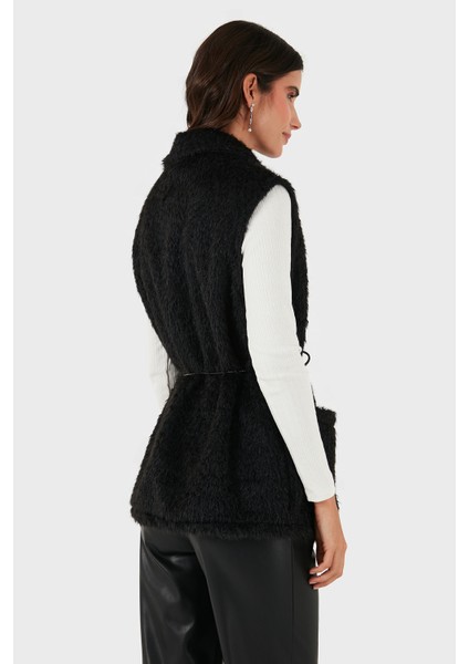 Via Dante Regular Fit Kruvaze Yaka Bağlama Detaylı Kürk Yelek Bayan Yelek 68821807 modelleri