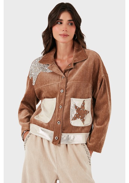 Via Dante Oversize Fit Gömlek Yaka Cep Detaylı Ceket Bayan Ceket 69143740 fırsatları