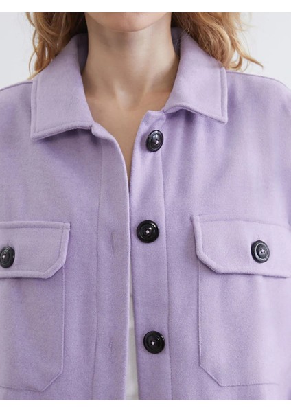 Lcw Vision Lila Oversize Kadın Oduncu Gömlek Ceket modelleri