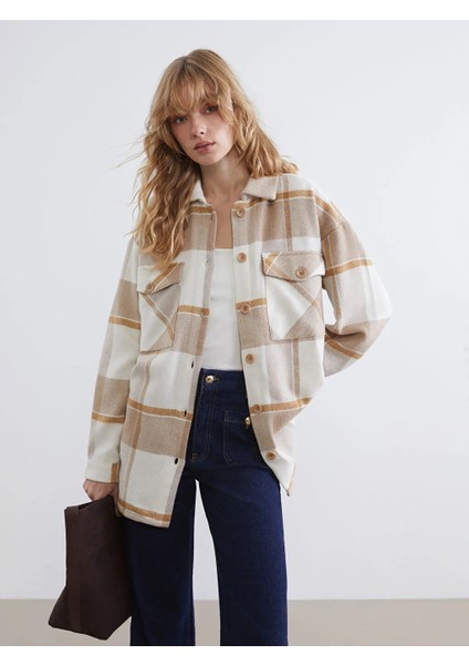 Lcw Vision Bej Ekose Oversize Kadın Oduncu Gömlek Ceket fiyatları
