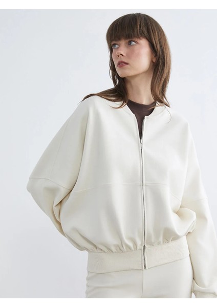 Lcw Vision Ekru Oversize Kadın Kolej Ceket