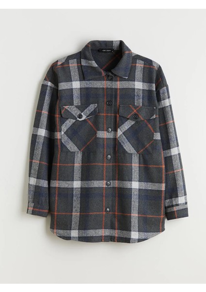 Lcw Vision Yeşil Ekose Oversize Kadın Oduncu Gömlek Ceket modelleri