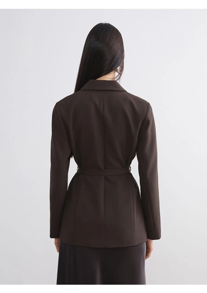 Lcw Vision Kahverengi Beli Kemerli Kadın Blazer Ceket fırsatları