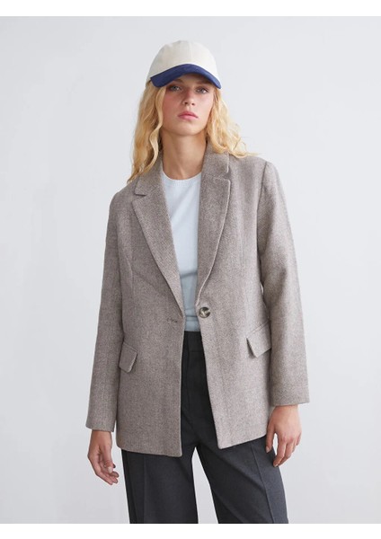 Xsıde Kahverengi Kadın Kaşe Blazer Ceket