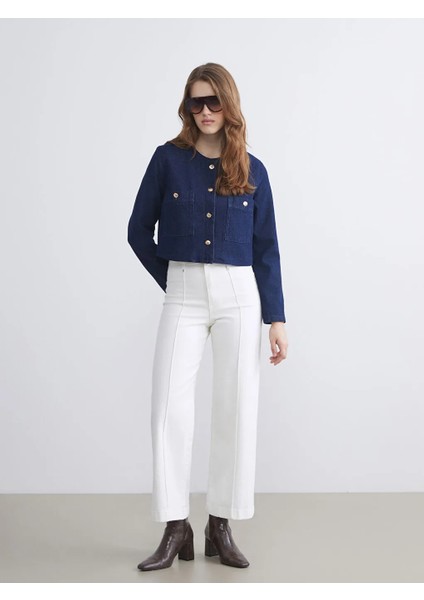 Lcw Eco Indigo Bisiklet Yaka Kadın Jean Ceket fiyatları