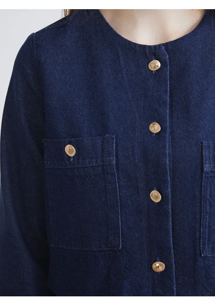 Lcw Eco Indigo Bisiklet Yaka Kadın Jean Ceket modelleri