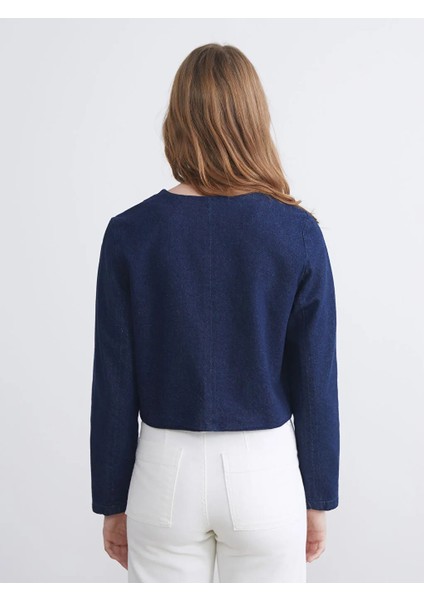 Lcw Eco Indigo Bisiklet Yaka Kadın Jean Ceket fırsatları