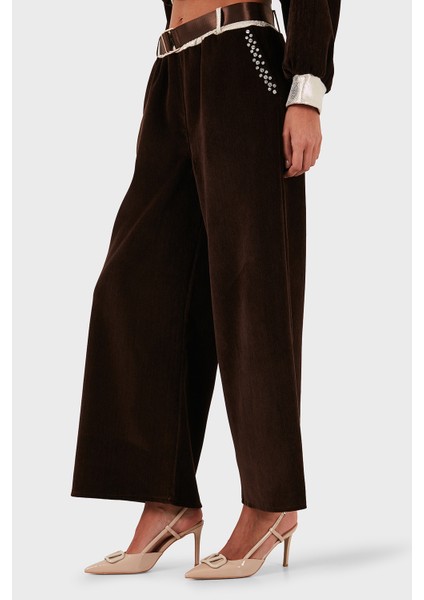 Via Dante Wide Leg Fit Normal Bel Cep Detaylı Pantolon Bayan Pantolon 69143990 indirimleri