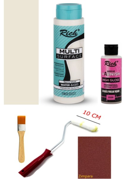 Rich Multi Surface Alaçatı 500 cc Mobilya Dolap Boyama Seti
