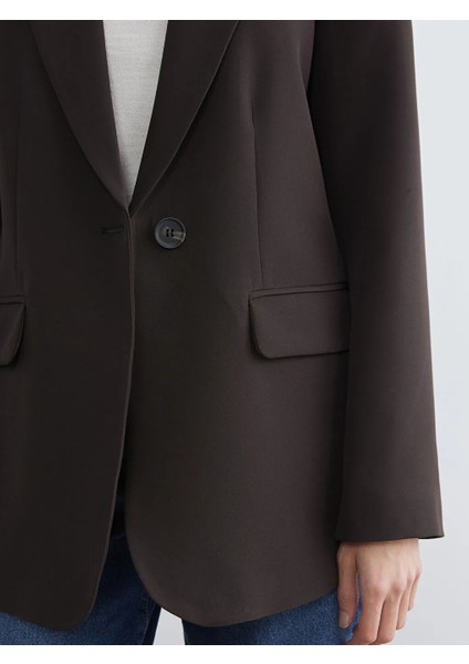Lcw Vision Kahverengi Krep Kadın Blazer Ceket modelleri