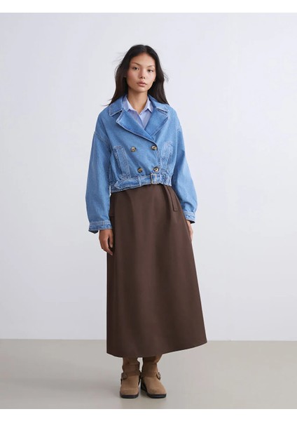 Lcw Modest Indigo Oversize Kadın Jean Ceket fiyatları