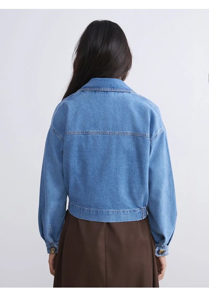 Lcw Modest Indigo Oversize Kadın Jean Ceket fırsatları