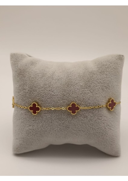 Çelik Küçük Yonca Bileklik Bordo fiyatları