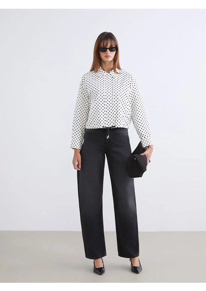 Lcw Vision Siyah Gömlek Yaka Puantiyeli Oversize Kadın Ceket fiyatları