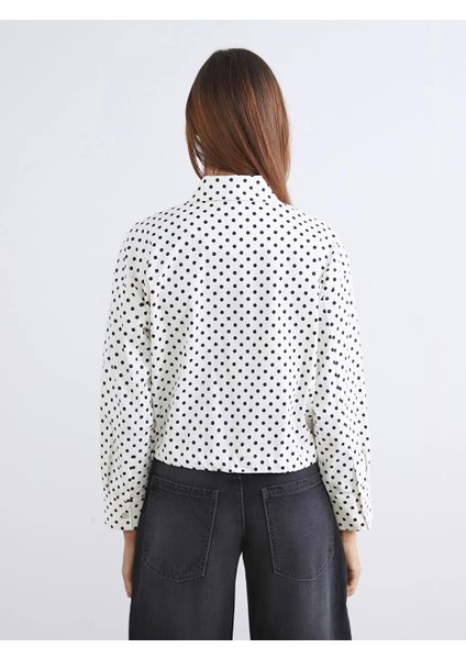 Lcw Vision Siyah Gömlek Yaka Puantiyeli Oversize Kadın Ceket fırsatları