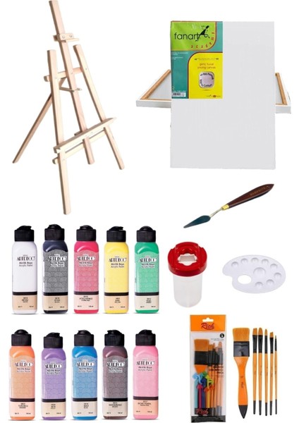 Artdeco 140 ml Akrilik Boya - 50X70 Tuval - Şövale Seti