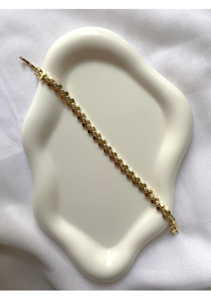 Alpjewel 316L Petek Formlu Taş Detaylı Xuping Bileklik – Çelik – Kararmaz